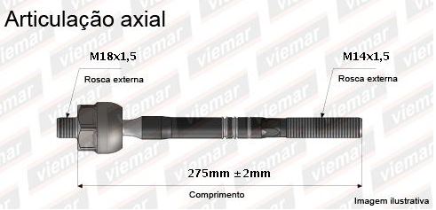 BARRA BRAÇO AXIAL CORSA 02/12 MERIVA 04/10 MONTANA 04/10  02 03 04 05 06 07 08 09 10 11 12 7898435682167 AMD28959/680177