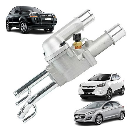 CARCAÇA VÁLVULA TERMOSTATICA CAVALETE TUCSON 2.0 05/16 I30 2.0 09/13 IX35 2.0 10/12 CERATO 1.6 06/11 KIA SOUL 1.6 09/11 SPORTAGE 2.0 05/16 16V 05 06 07 08 09 10 11 12 13 14 15 16 M9384/2560023640