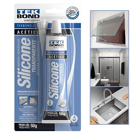 BISNAGA SILICONE TRANSPARENTE ALTA TEMP. "TEKBOND" 578