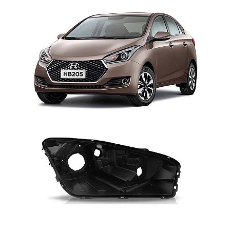 CARCAÇA FAROL HB20 12/19 12 13 14 15 16 17 18 19 LADO DIREITO PASSAGEIRO 23486