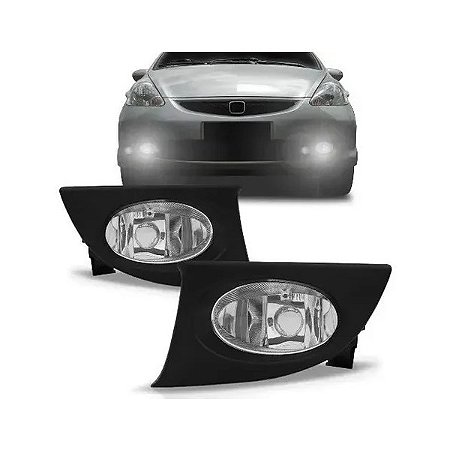 FAROL AUXILIAR MILHA NEBLINA FIT 07/08 07 08 COM GRADE LADO ESQUERDO MOTORISTA