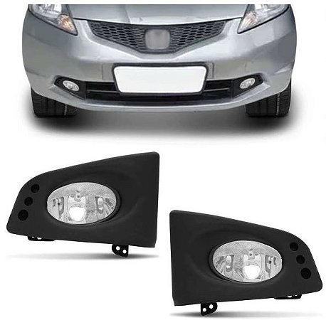 FAROL AUXILIAR MILHA NEBLINA FIT 09/12 09 10 11 12 COM GRADE LADO DIREITO PASSAGEIRO