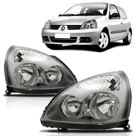 FAROL CLIO 03/12 03 04 05 06 07 08 09 10 11 12 MASCARA CINZA LADO DIREITO PASSAGEIRO ZN1111005