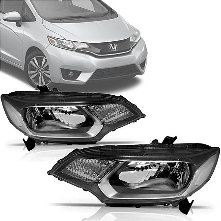 FAROL FIT 14/21 14 15 16 17 18 19 20 21 ELÉTRICO COM MOTOR SEM LED LADO DIREITO PASSAGEIRO