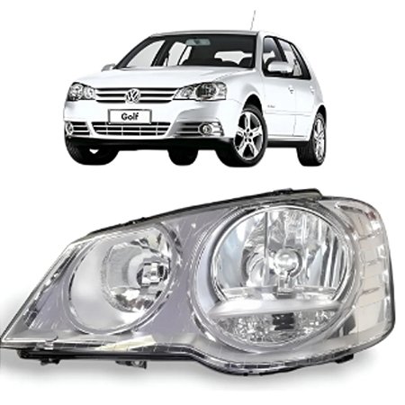 FAROL GOLF 08/14 08 09 10 11 12 13 14 CROMADO LADO ESQUERDO MOTORISTA ZN14141336