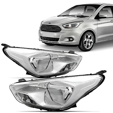 FAROL KA 15/19 15 16 17 18 19 CROMADO LADO DIREITO PASSAGEIRO