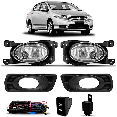 KIT FAROL AUXILIAR MILHA NEBLINA CITY 12/14 12 13 14 COM GRADE ARO PTO