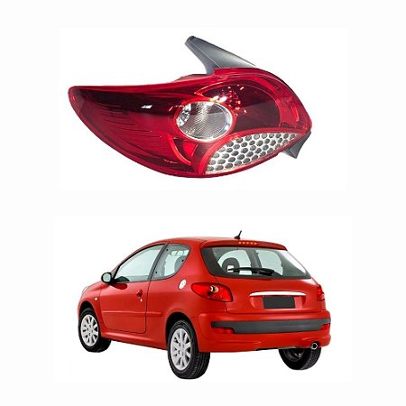 LANTERNA TRASEIRA 207 HATCH 08/14 08 09 10 11 12 13 14 BICOLOR LADO ESQUERDO MOTORISTA