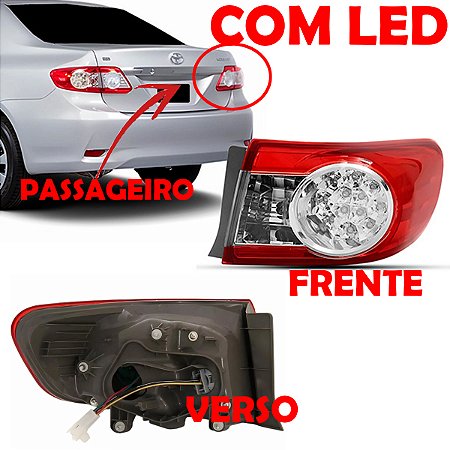 LANTERNA TRASEIRA CANTO LED COROLLA 12/13 12 13 LADO DIREITO PASSAGEIRO
