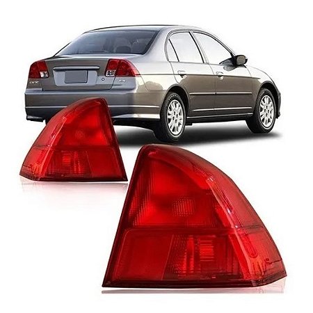 LANTERNA TRASEIRA CIVIC 01/03 01 02 03 VERMELHO ROSA LADO ESQUERDO MOTORISTA