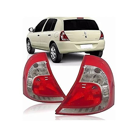 LANTERNA TRASEIRA CLIO 12/16 12 13 14 15 16 HATCH BICOLOR CARCAÇA VERMELHA LADO DIREITO PASSAGEIRO