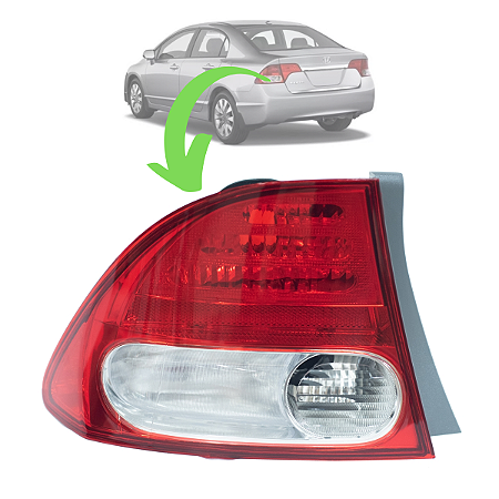 LANTERNA TRASEIRA NEW CIVIC 07/11 07 08 09 10 11 CANTO LADO ESQUERDO MOTORISTA