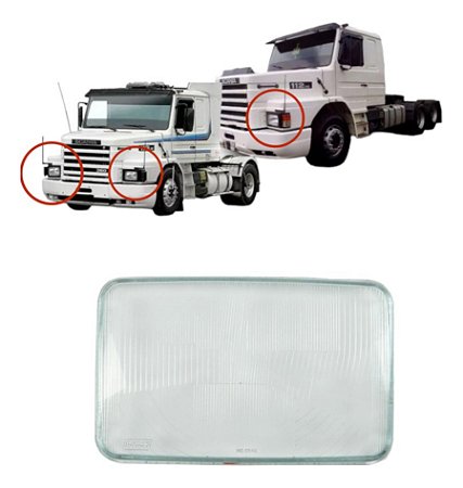 LENTE FAROL SCANIA TR 112 113 VOLVO N10 N12 98/02 98 99 00 01 02 LADO ESQUERDO MOTORISTA