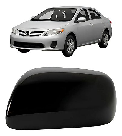 CAPA ESPELHO RETROVISOR COROLLA 08/13 08 09 10 11 12 13 BLACK PIANO LADO ESQUERDO MOTORISTA 6645