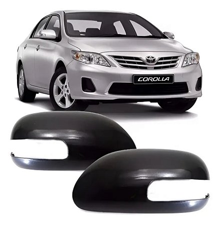 CAPA ESPELHO RETROVISOR COROLLA 08/13 08 09 10 11 12 13 COM SETA BLACK PIANO LADO ESQUERDO MOTORISTA 6651