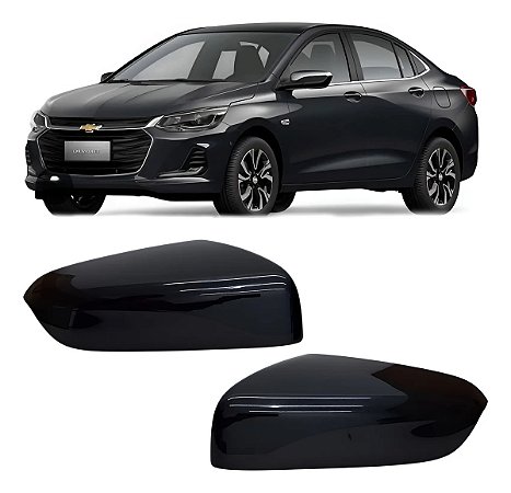 CAPA ESPELHO RETROVISOR ONIX PLUS 20/25 20 21 22 23 24 25 PRETO SEM FURO LADO ESQUERDO MOTORISTA 66001