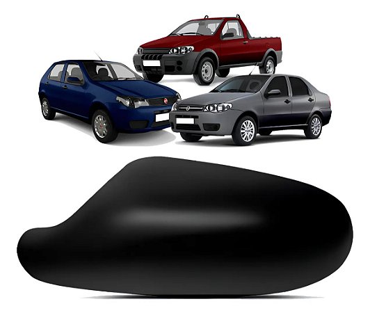 CAPA ESPELHO RETROVISOR PALIO 04/10 04 05 06 07 08 09 10 PRETO LADO ESQUERDO MOTORISTA 6339