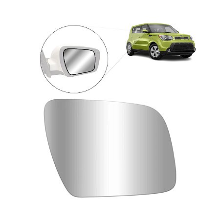 LENTE ESPELHO RETROVISOR KIA SOUL LADO DIREITO PASSAGEIRO 1874
