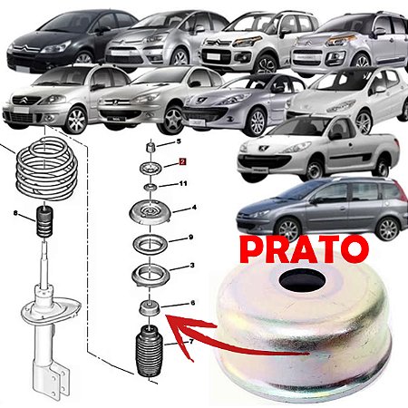 PRATO AMORTECEDOR C3 "V8" 14022/10407