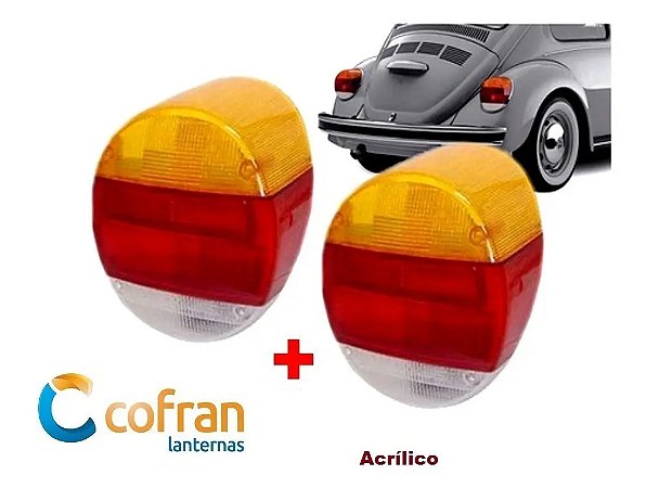 LENTE LANTERNA TRASEIRO FUSCA FAFA TRICOLOR D/E JCV100812