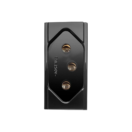 Módulo Tomada 2P+T 10A / 250V / Linha Brava - Preta| SOPRANO