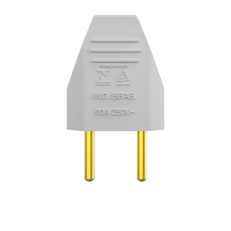 Plugue Macho 2P 10A 250V - Branco | SOPRANO