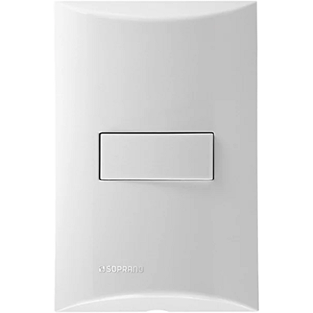 CONJUNTO  1 INTERRUPTOR SIMPLES 10AX 250V - BRANCO - BRAVA | SOPRANO