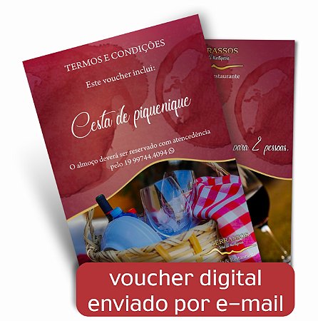 Voucher Piquenique Tradicional com degustação