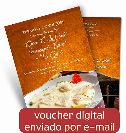 Voucher Almoço à La Carte Harmonizado Especial com Tour Guiado