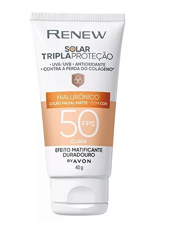 Protetor Solar com Cor Clara 50FPS Avon 40g