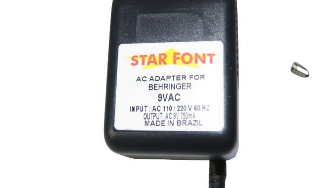 Fonte 9VAC 750MA Compatível com  Behringer Mon800 Minimon Mixer