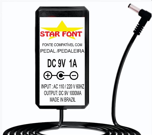 Fonte DC 9V Para Pedal Pedaleira Seymour Duncan