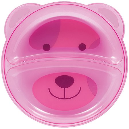 Prato Ursinho com Divisória Rosa - Buba