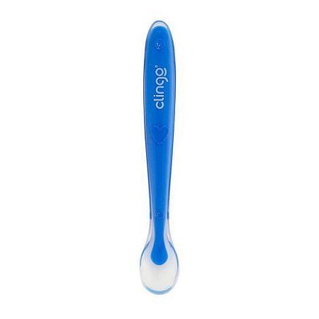 Colher de Silicone Premium - Azul Clingo