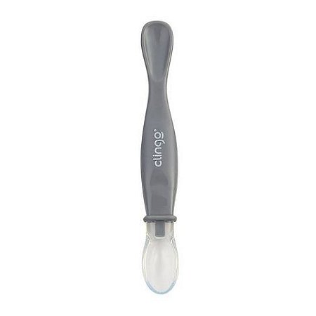 Colher de Silicone Ponta Dupla Colors - Cinza Clingo