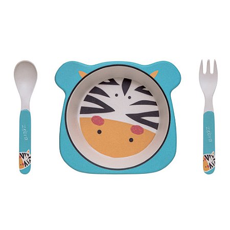 Kit Prato Bambu Zebra Ecológico Giro Baby 3 unidades
