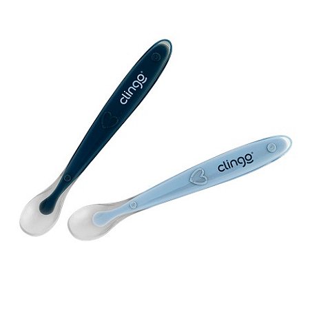 Kit Colheres de Silicone Premium Colors - Azul - Clingo