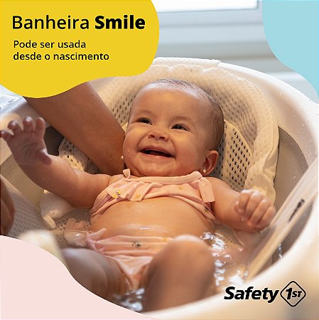 Banheira Bebe Dobrável Comfy Safe Safety 1st Rosa