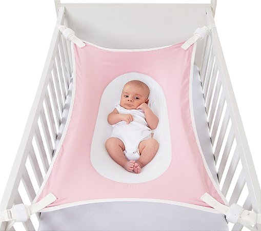 Cama Meu Primeiro Sono Rede Berço - Rosa - Baby Pil