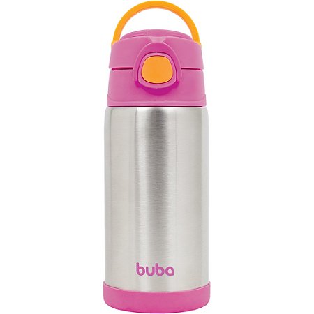 Garrafa Térmica Parede Dupla Inox - Rosa Buba
