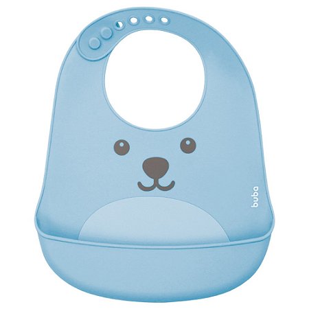 Buba Babador de Silicone com Pega Migalhas Gumy - Azul