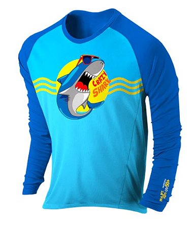 Camisa UV Infantil - Crazy Shark Prolife