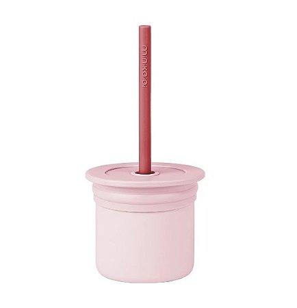 Minikoioi Copo com Canudo SIP+SNACK Porta Snack Pink Velvet