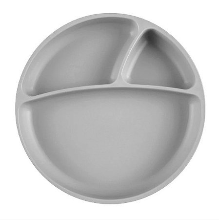Prato de Silicone com Divisórias Portions Powder Grey Minikoioi