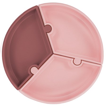 Prato Silicone Puzzle Encaixe Yellow Pink Velvet Minikoioi