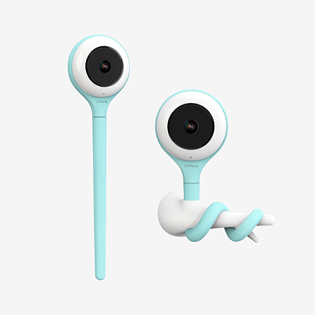 Lollipop Babá Eletrônica Inteligente Smart Baby Câmera Turquesa com Suporte de Parede
