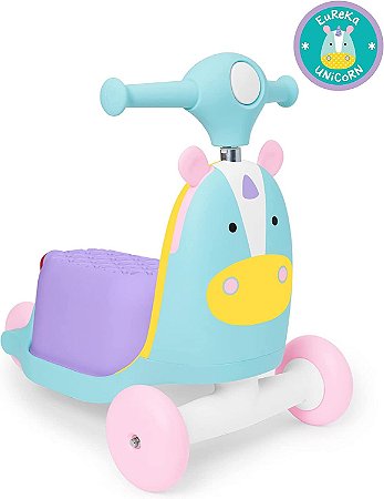 Skip Hop Triciclo Patinete Unicórnio Scooter 3 em 1