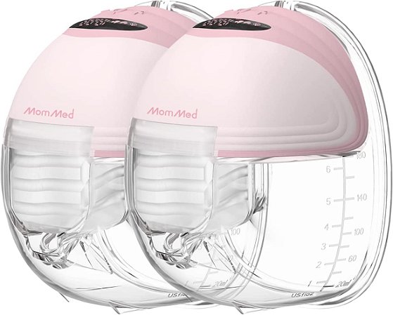 Mommed Extratora de Leite Portátil Mãos Livres S21 Dupla Rosa