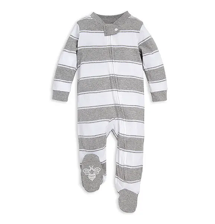 Burt's Bees Baby Macacão Pijama de Algodão Orgânico Urze Cinza
