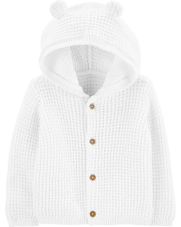 Carter's Cardigan com Orelhas e Botões Algodão Branco